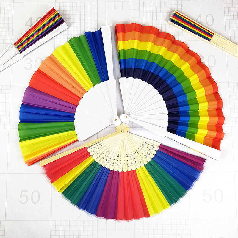 Rainbow Fan / Pride Fan Festival Fan - 21cm 23cm 33cm