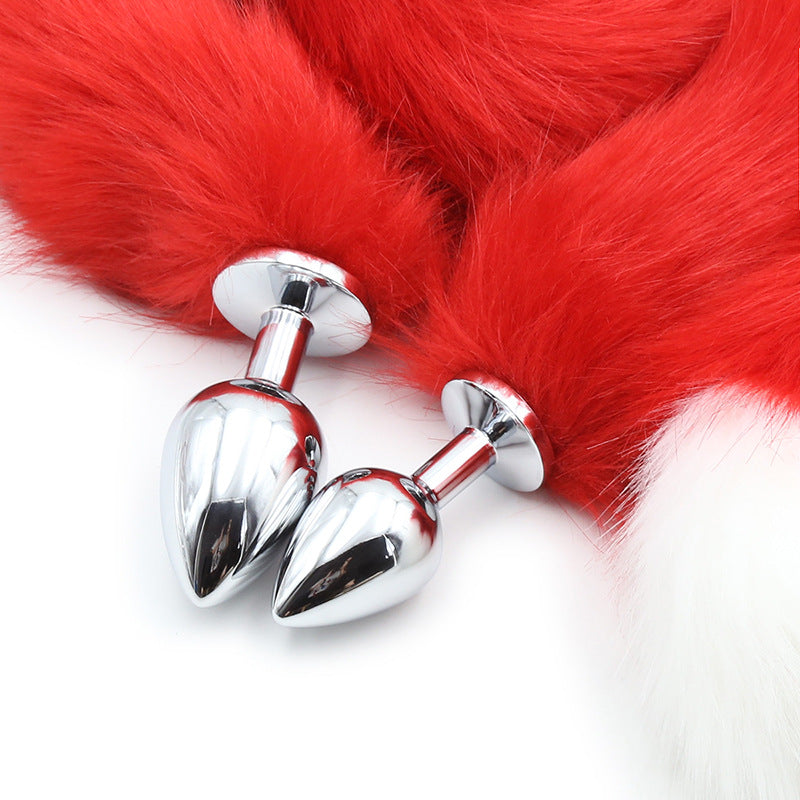 Super Long Red And White Fox Tail Sex Product