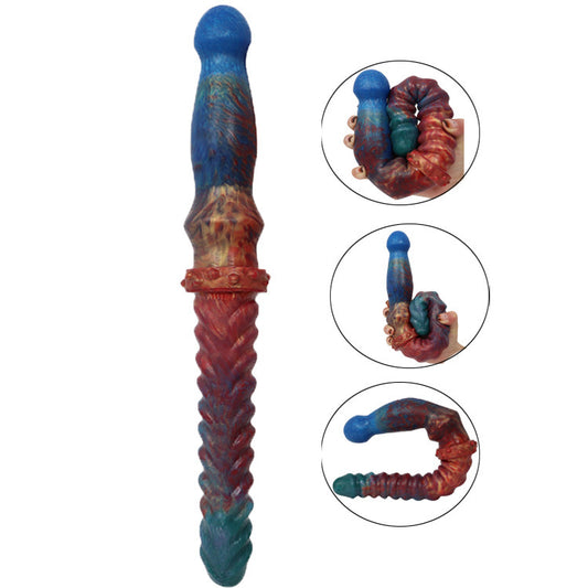 Double Head Dildo Fishbone Pattern sex toy Plug For Women