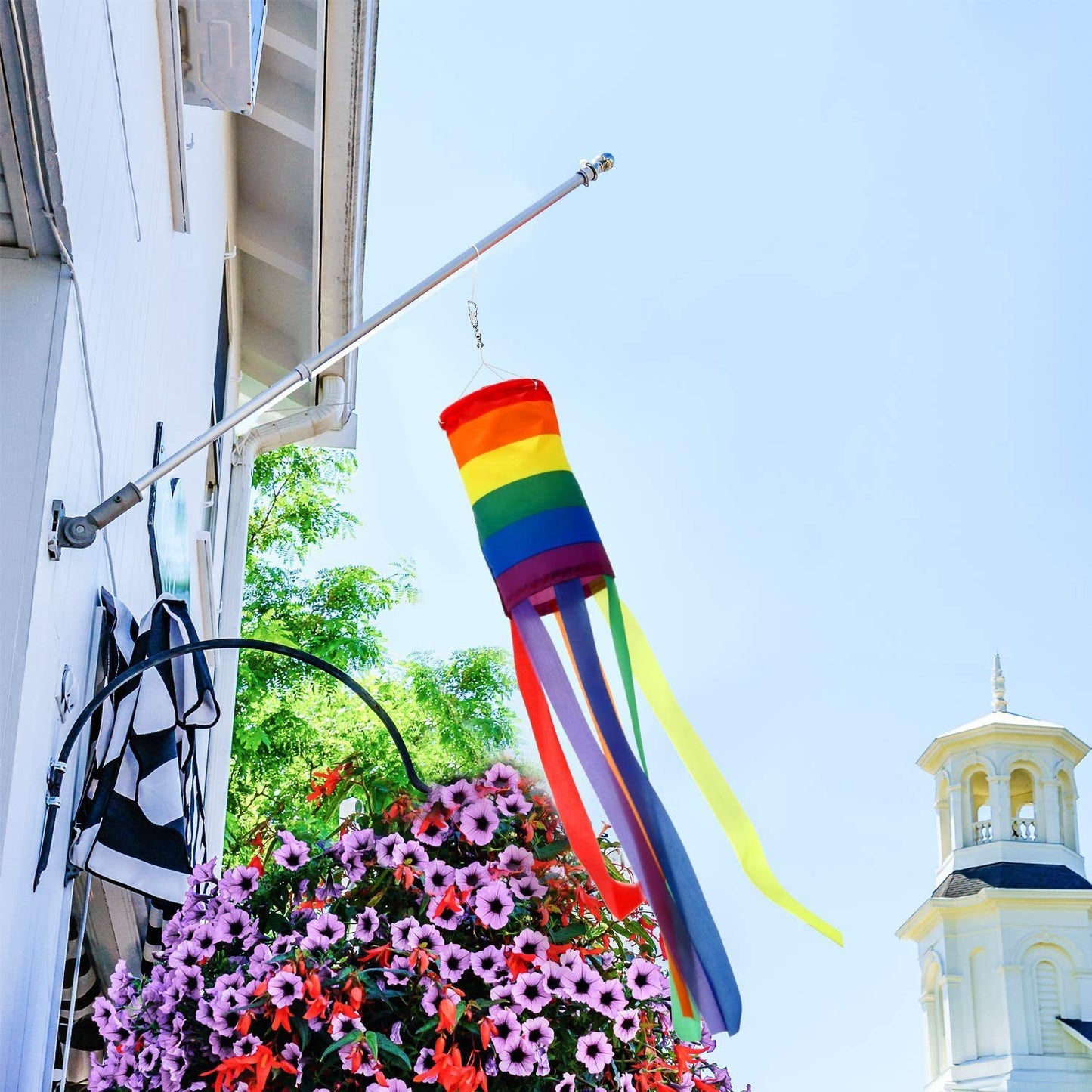 Rainbow Hair Dryer Flag Outdoor Decorative Flag