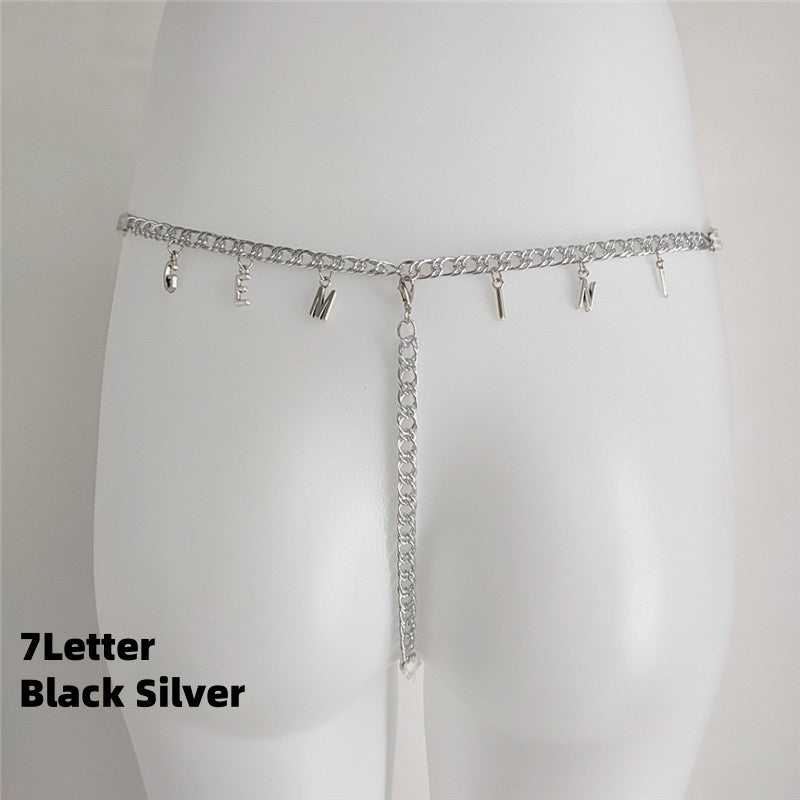 Women/men Custom Thong With Letter Name Personality G-String Panties Underwear Waist Body Chain Lace Thongs Jewelry Gift