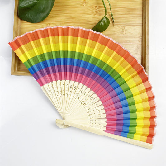 Rainbow Fan / Pride Fan Festival Fan - 21cm 23cm 33cm