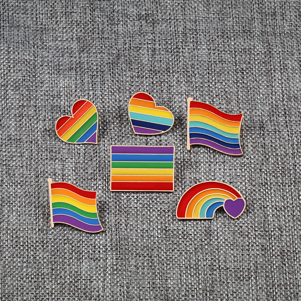 Rainbow Corsage Metal Badge, Gay Brooch Pin, Coat Accessories, Anti-fade Pin Buckle Jewelry