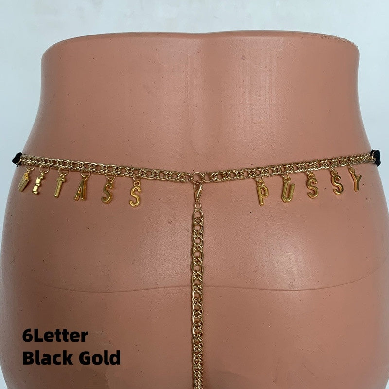 Women/men Custom Thong With Letter Name Personality G-String Panties Underwear Waist Body Chain Lace Thongs Jewelry Gift