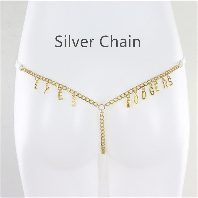 Women/men Custom Thong With Letter Name Personality G-String Panties Underwear Waist Body Chain Lace Thongs Jewelry Gift