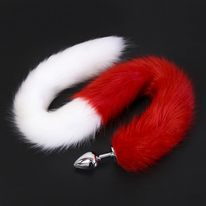 Super Long Red And White Fox Tail Sex Product