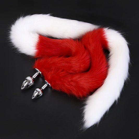 Super Long Red And White Fox Tail Sex Product