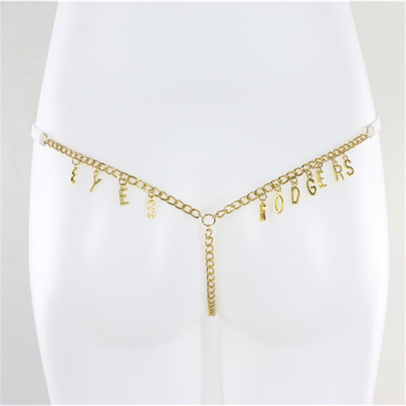Women/men Custom Thong With Letter Name Personality G-String Panties Underwear Waist Body Chain Lace Thongs Jewelry Gift