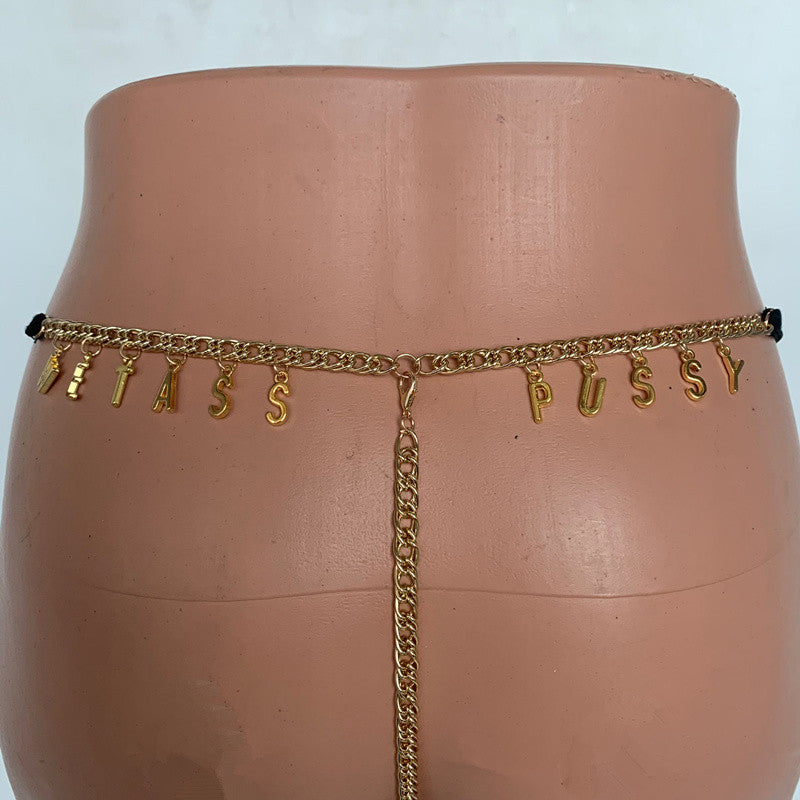 Women/men Custom Thong With Letter Name Personality G-String Panties Underwear Waist Body Chain Lace Thongs Jewelry Gift
