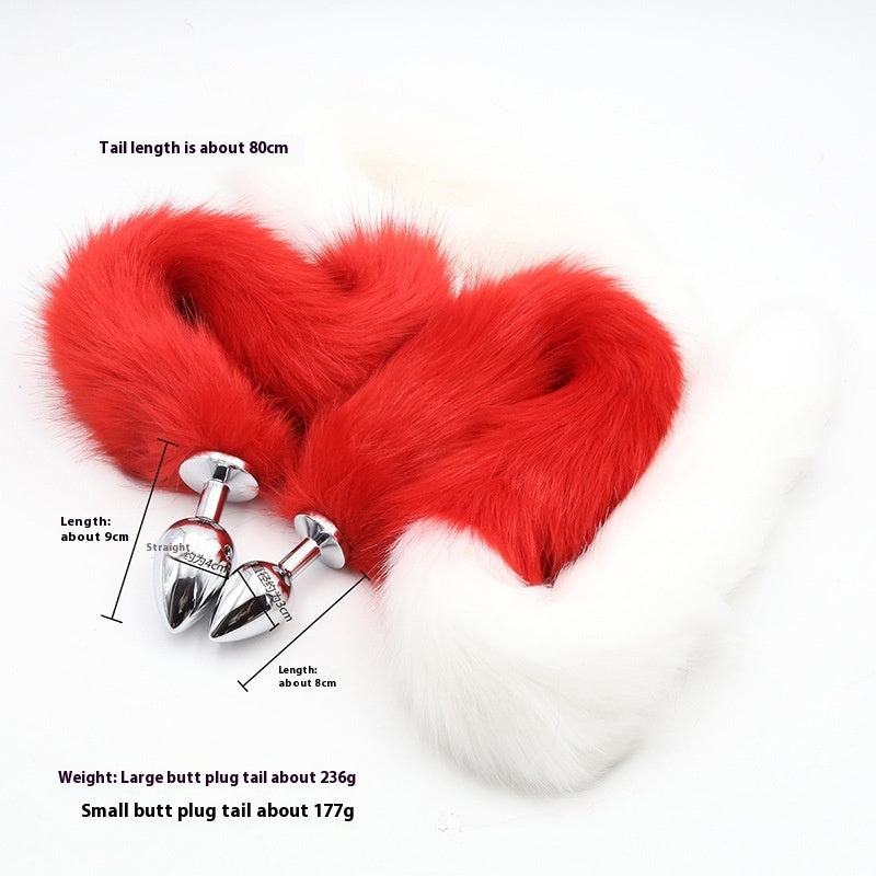 Super Long Red And White Fox Tail Sex Product